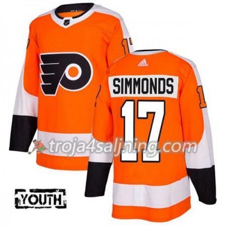 Philadelphia Flyers tröja Wayne Simmonds 17 Adidas 2017-2018 Orange Authentic - NHL Tröjor Barn